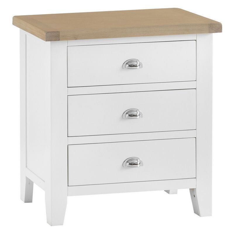 Lighthouse Chest of Drawers Oak White 3 Drawers
